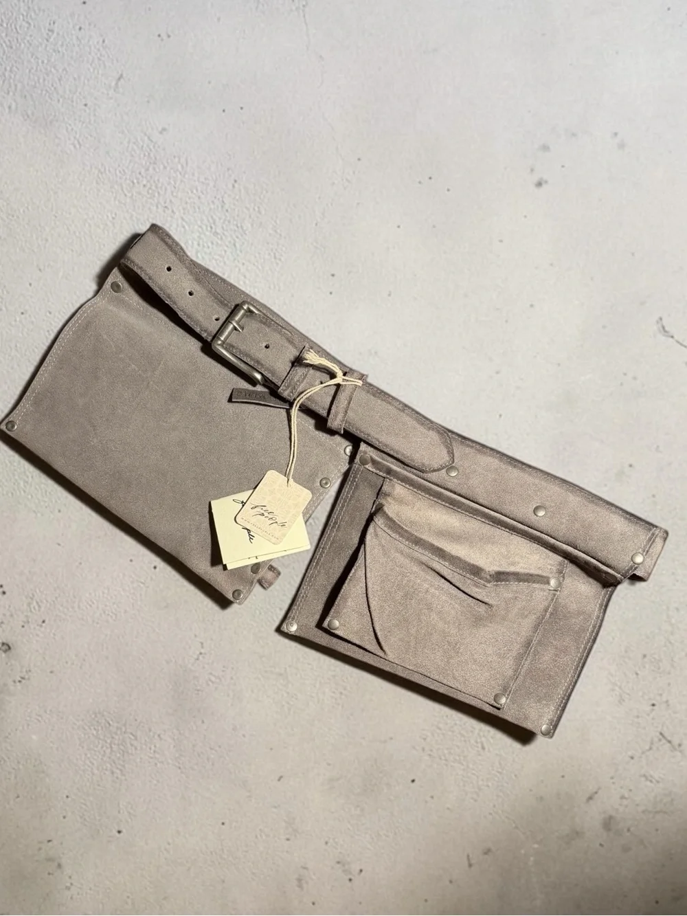 Free People Crew Cargo Pocket Belt ~ Gravel Rock